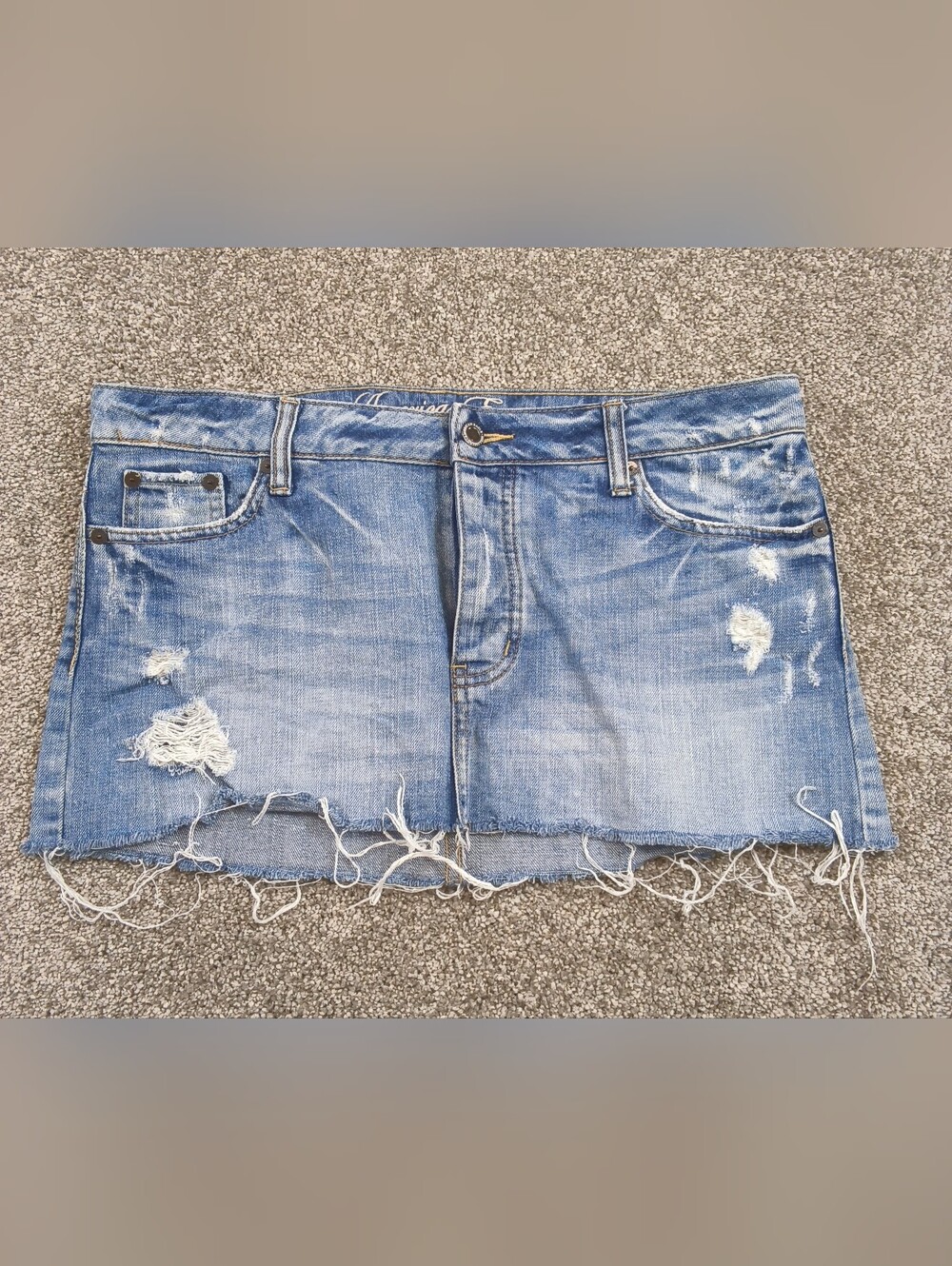American Eagle Low Rise Mini Denim Skirt Size 10 Blue Y2K Preppy Mall Indie